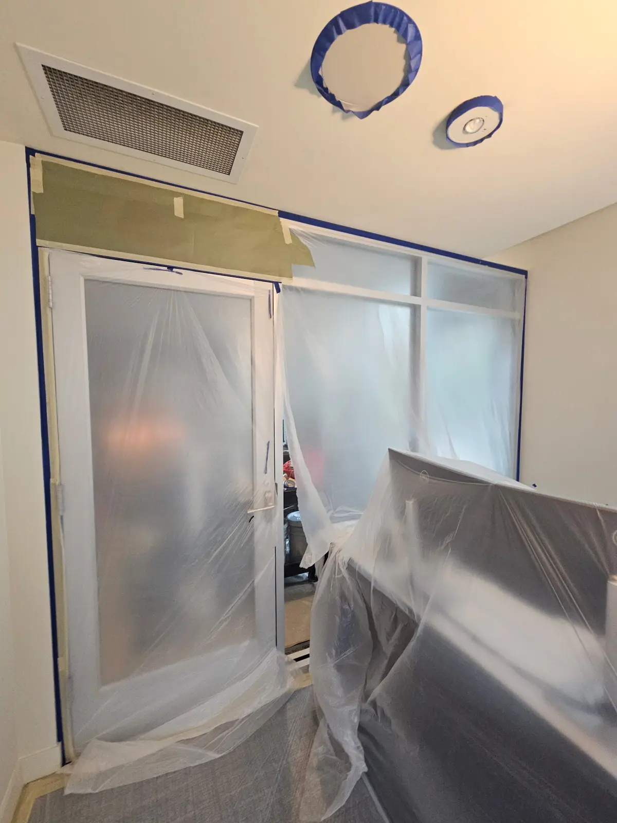 Careful surface protection before commercial painting